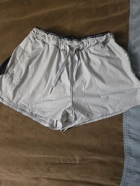 Women's Light Gray Athletic Shorts with Drawstring Waist